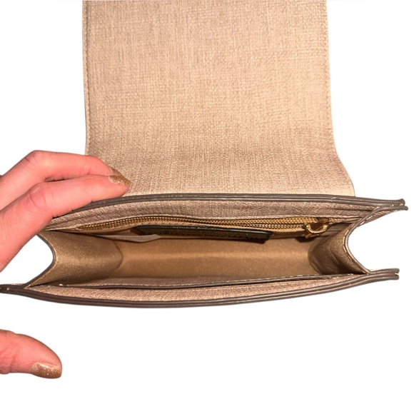 Sondra Roberts Squared Brown and Tan Crocodile Embossed Crossbody Bag (NWOT) - Picture 10 of 13